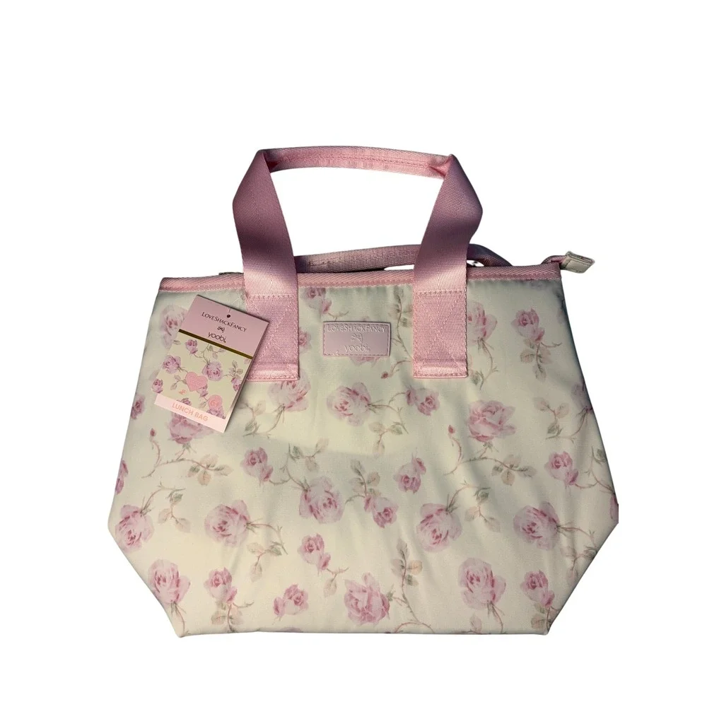LoveShackFancy x Target Yoobi Floral Lunch Bag Tote Ballet Bloom Pink Rose NWT